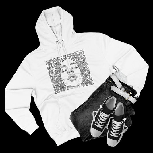 D3's Artistic Luna Hoodie, Celestial Streetwear Oversize.