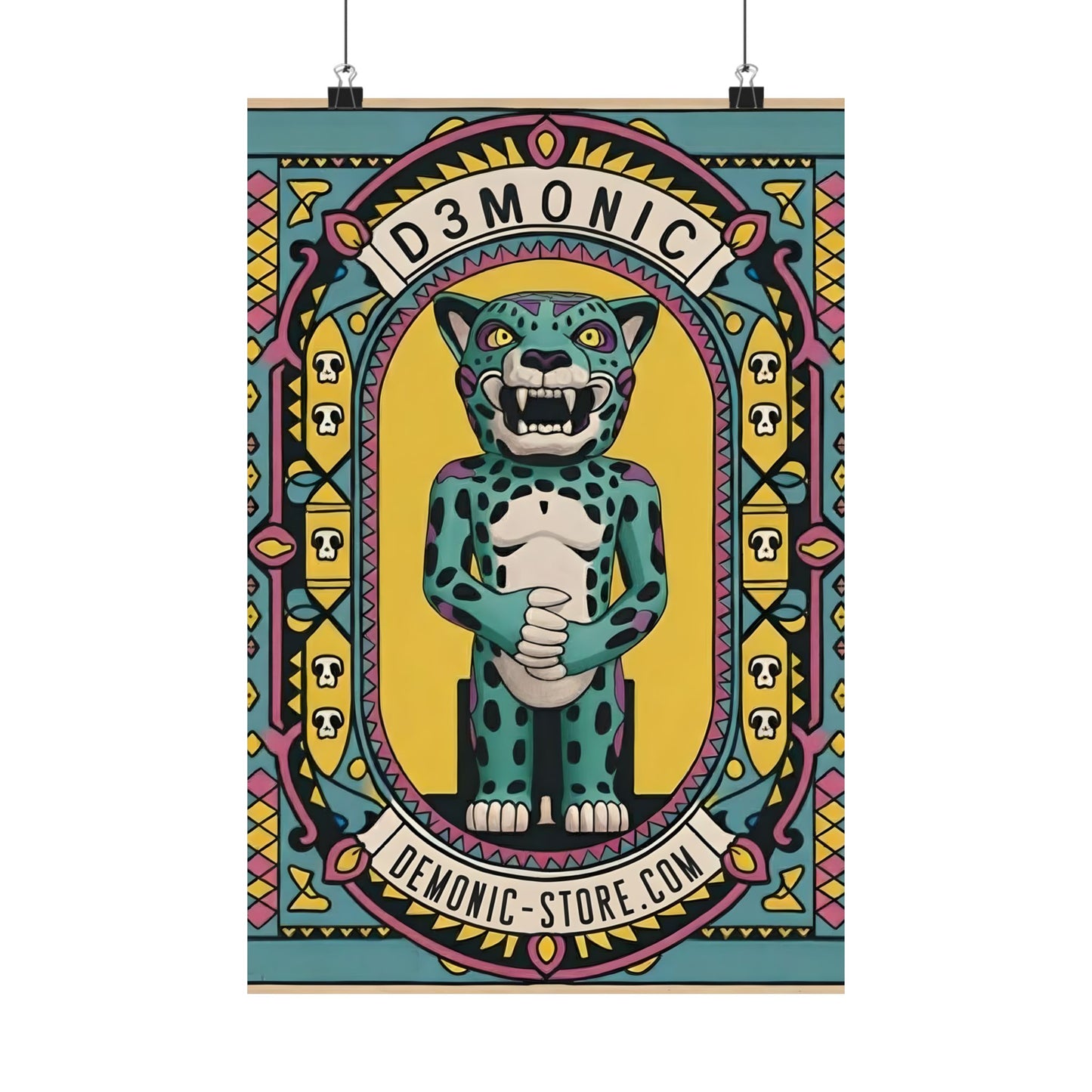 Vintage circus-style tiger poster with vibrant colors.