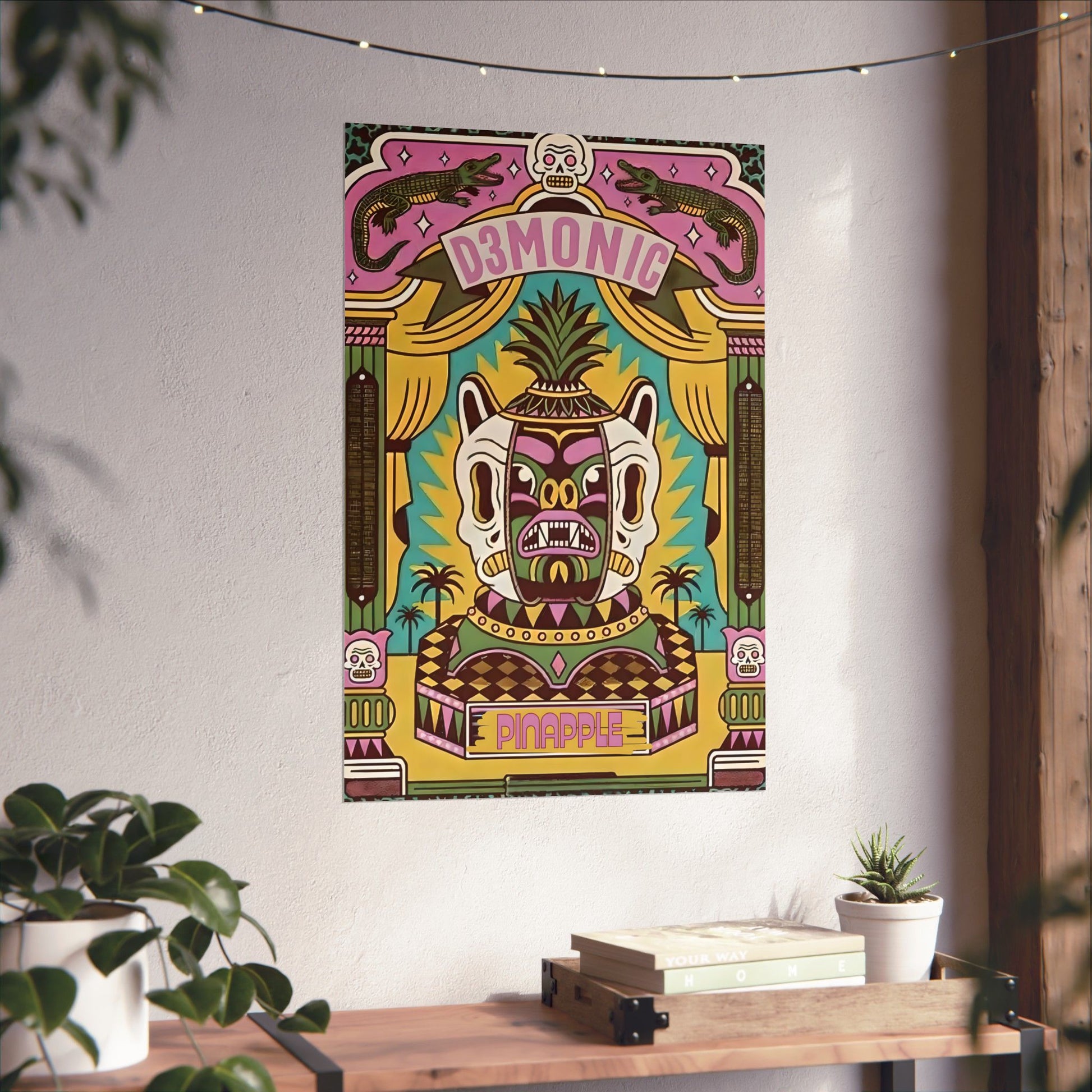 Vintage Zirkus Nostalgie Pineapple Poster, Colorful Design