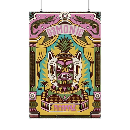 Vintage pineapple poster with circus nostalgia design.