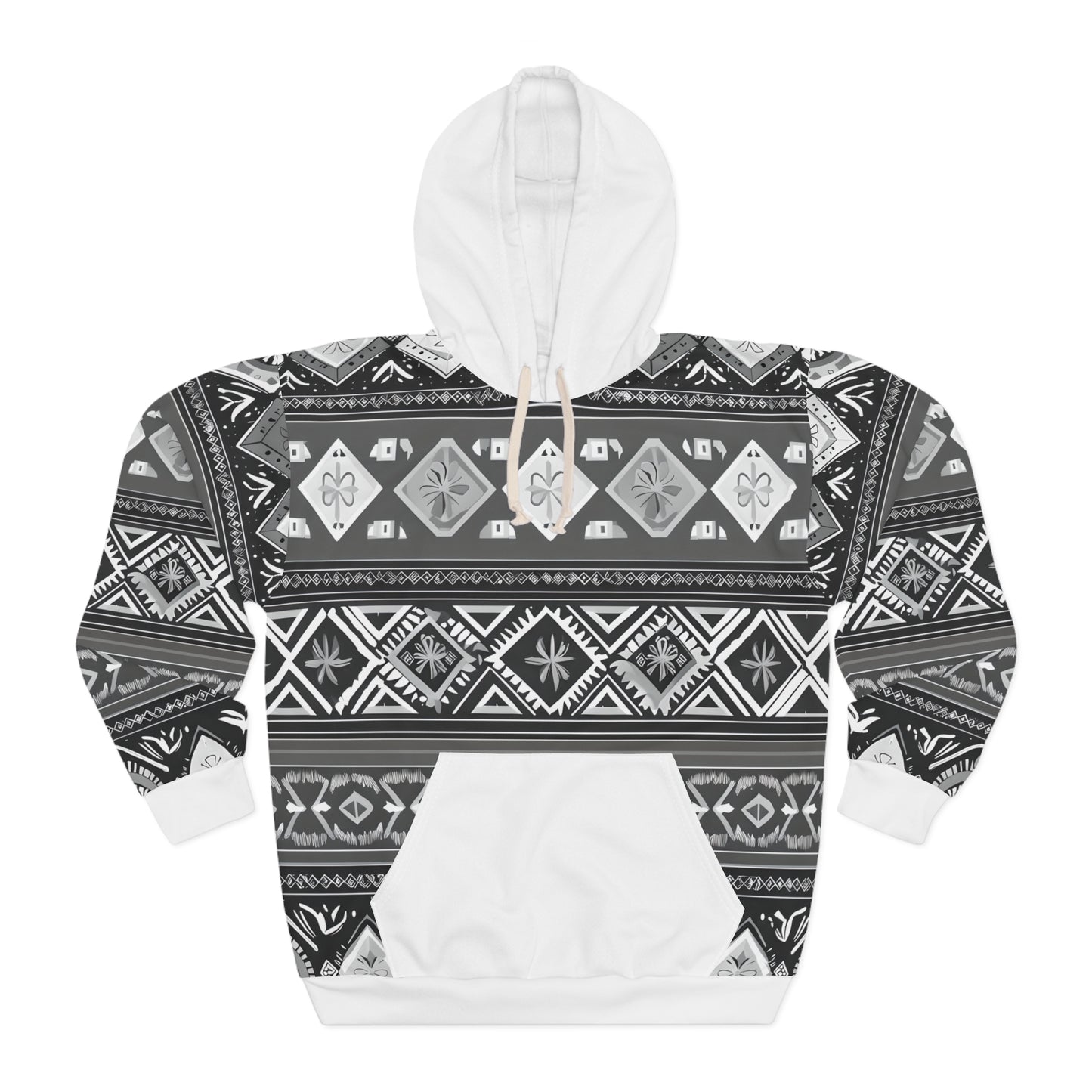 D3monic Unisex Hoodie INKA Apus, Allover‑Design, Frontansicht, 100% Polyester, schnelltrocknend