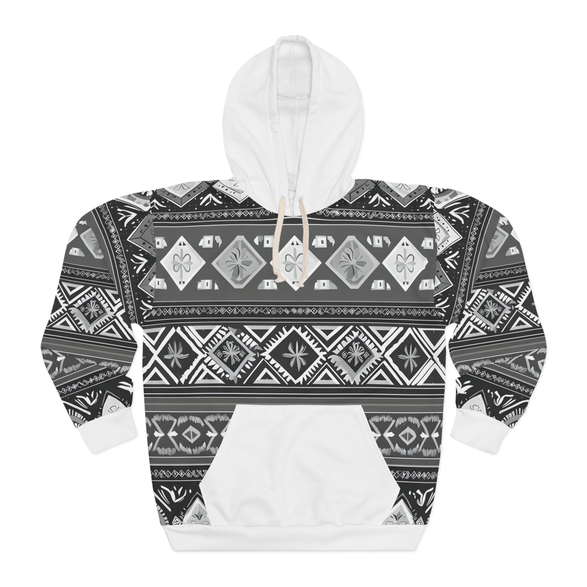 D3monic Unisex Hoodie INKA Apus, Allover‑Design, Frontansicht, 100% Polyester, schnelltrocknend
