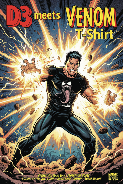 D3 meets VENOM T-Shirt – Heavyweight Garment-Dyed Streetwear