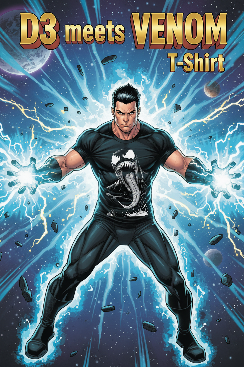 D3 meets VENOM T-Shirt – Heavyweight Garment-Dyed Streetwear