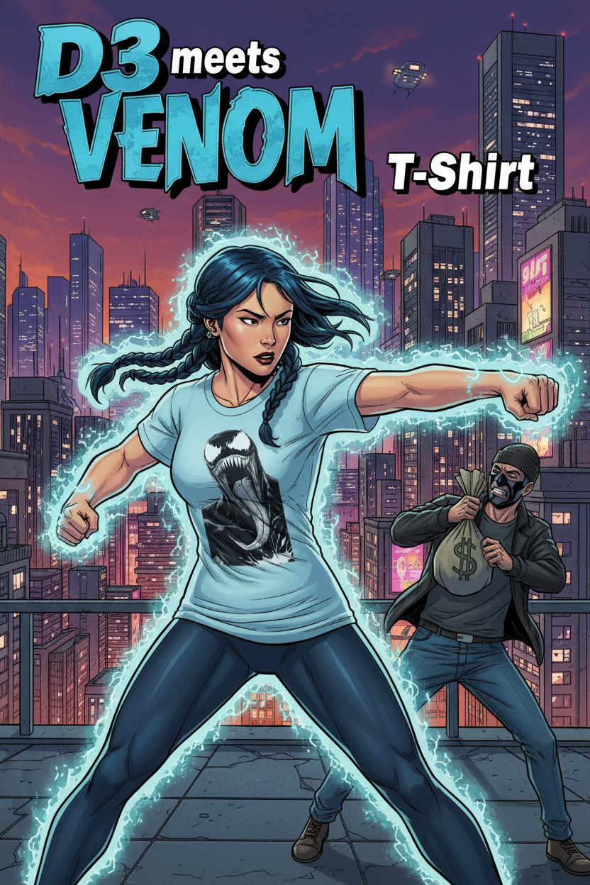 D3 meets VENOM T-Shirt – Heavyweight Garment-Dyed Streetwear