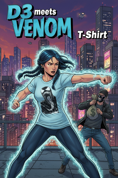 D3 meets VENOM T-Shirt – Heavyweight Garment-Dyed Streetwear