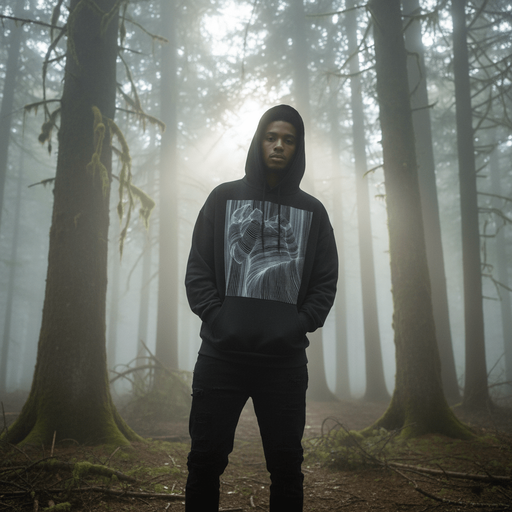 D3's ARTISTICS Naked Lines Hoodie - Minimalist Art - D3monic Store