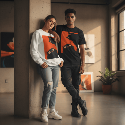 D3's CATS Duo T-Shirt - Feline Pair Streetwear - D3monic