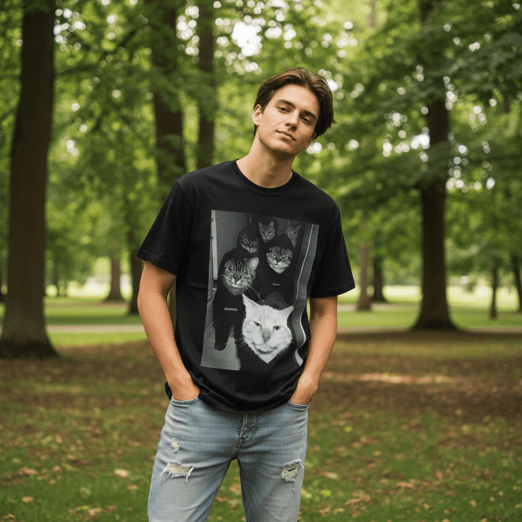 D3's CATS Gang T-Shirt - Feline Crew Streetwear - D3monic