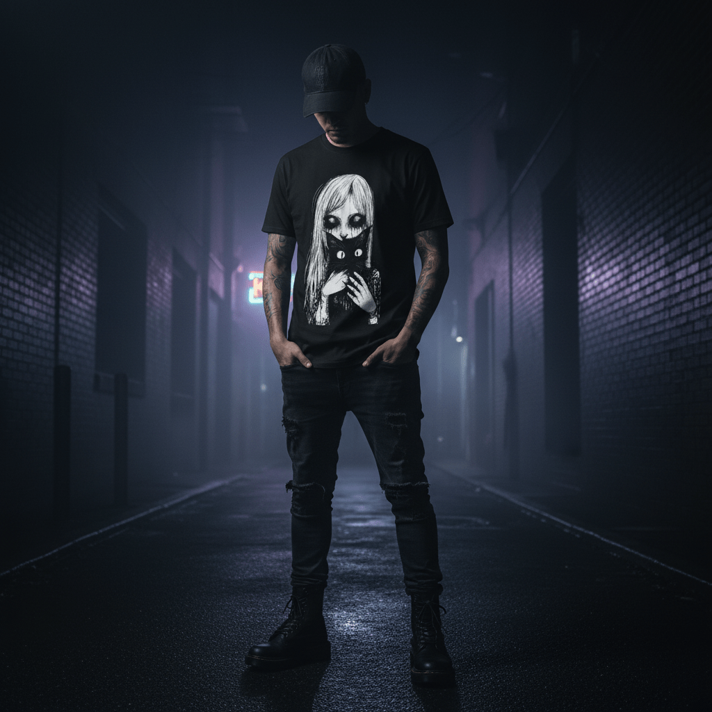 D3's CATS Gothic II T-Shirt - Dark Feline Streetwear - D3monic Store