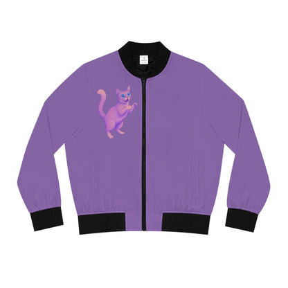 D3's CATS Purple Bomber Jacket - Feline Fashion Women - D3monic