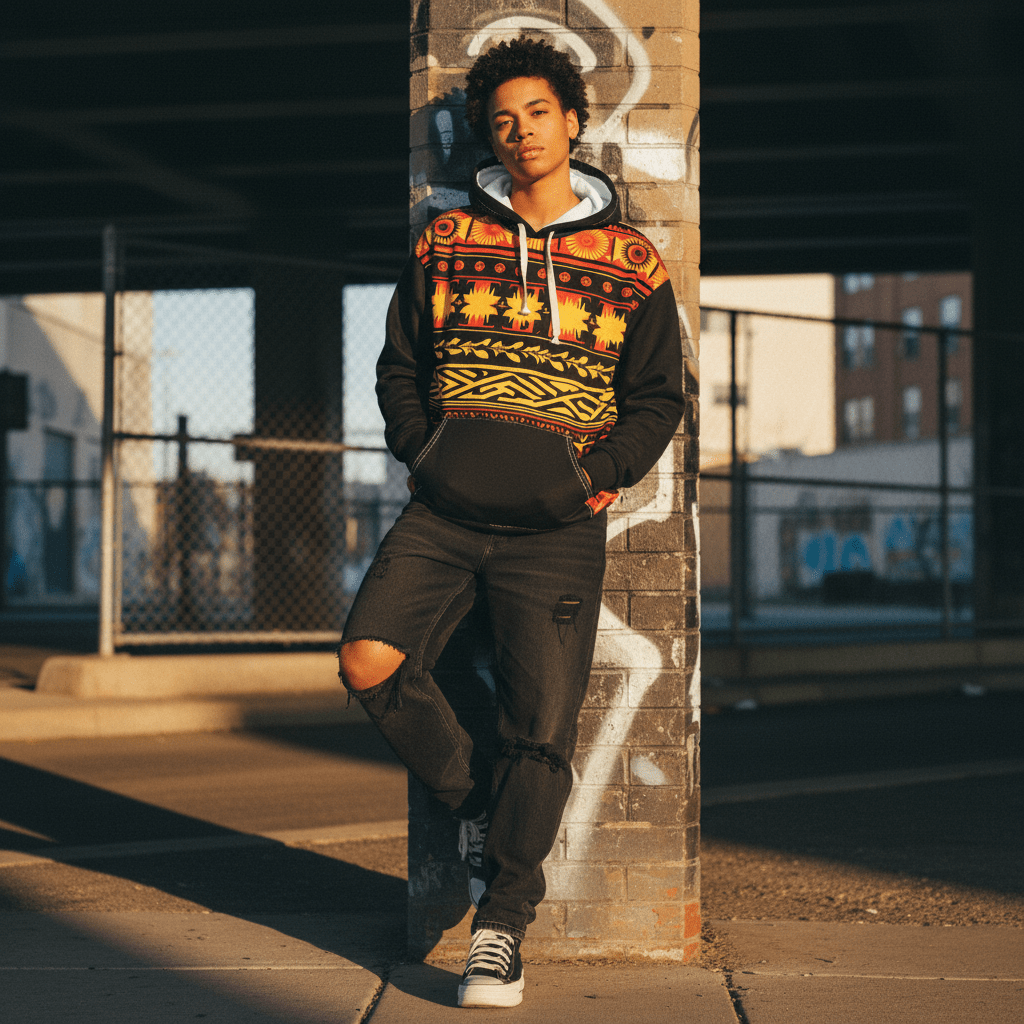 D3's INKA Hoodie Supay - Oversized Cultural Streetwear - D3monic