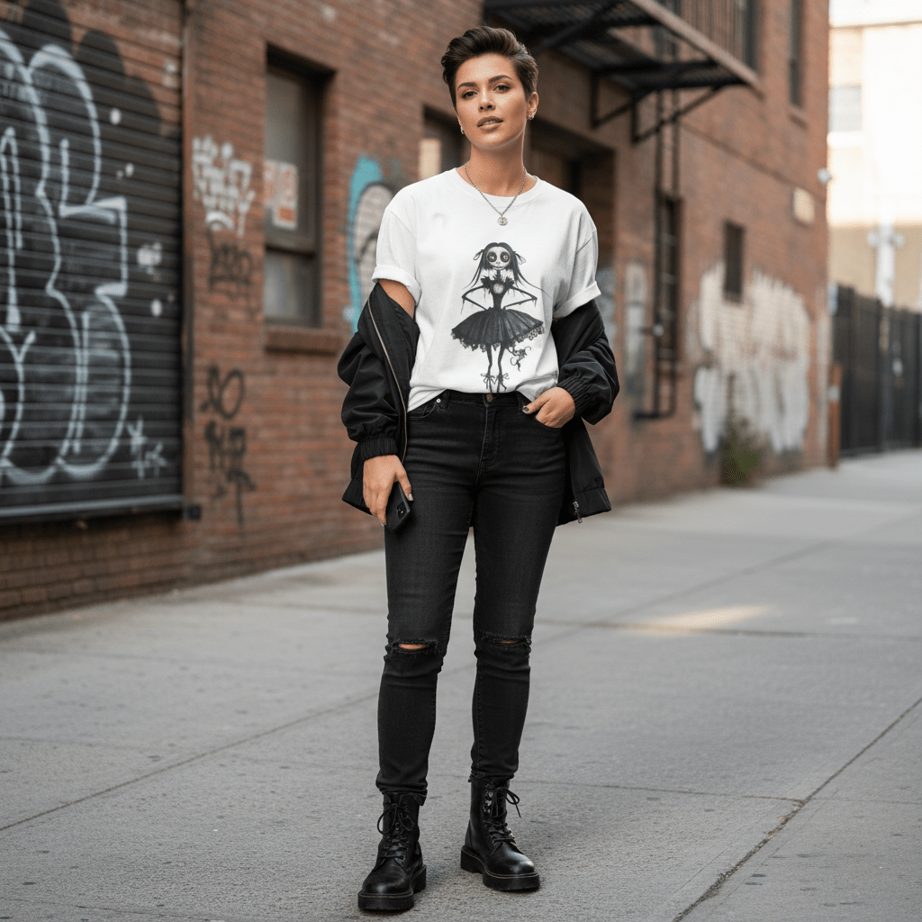 D3's ZOMBIE Ballerina T-Shirt - Boxy Luxury - D3monic Store