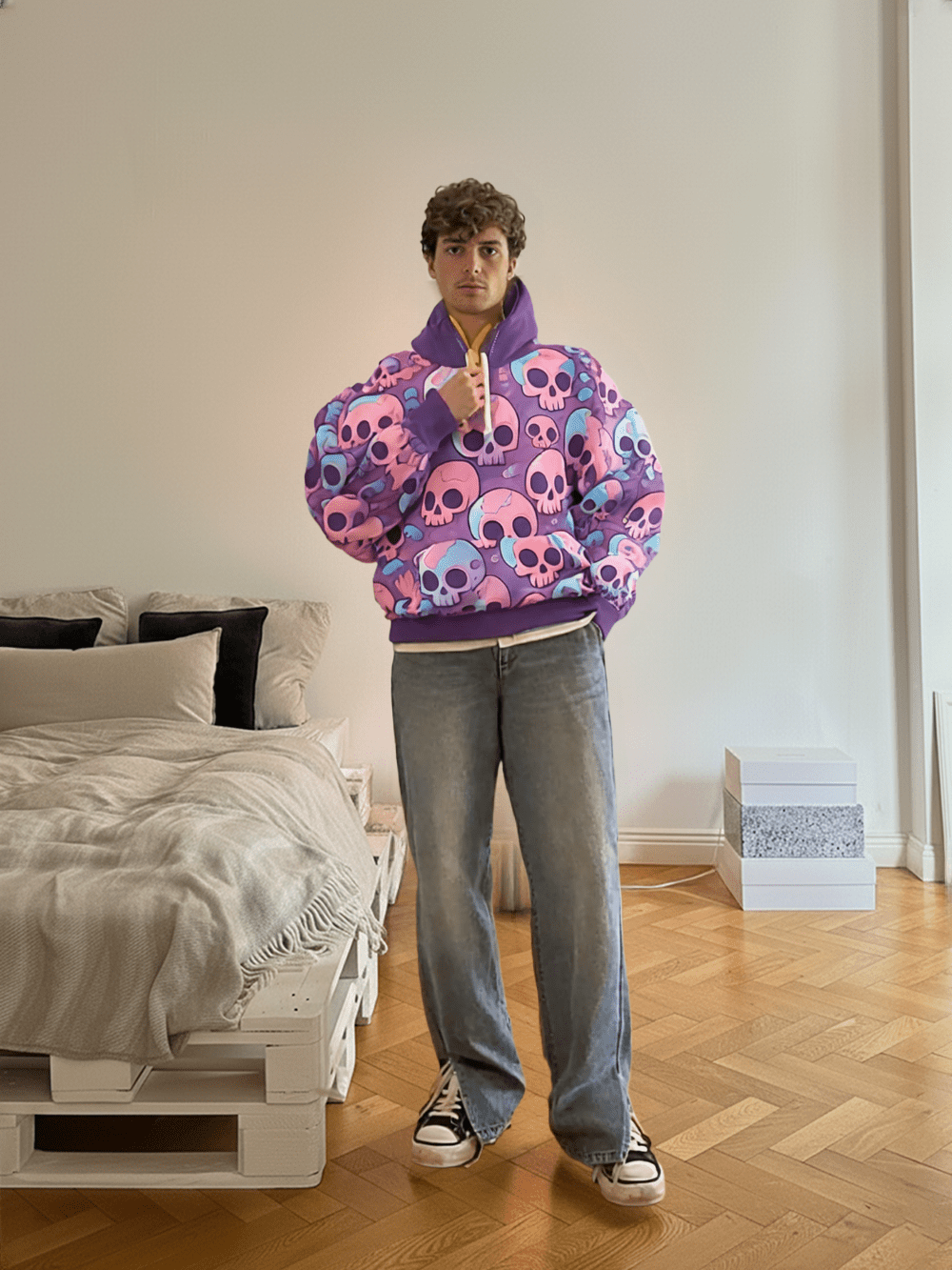 D3's ZOMBIE Hoodie Pink - Klassischer Oversize Unisex Pullover - D3monic