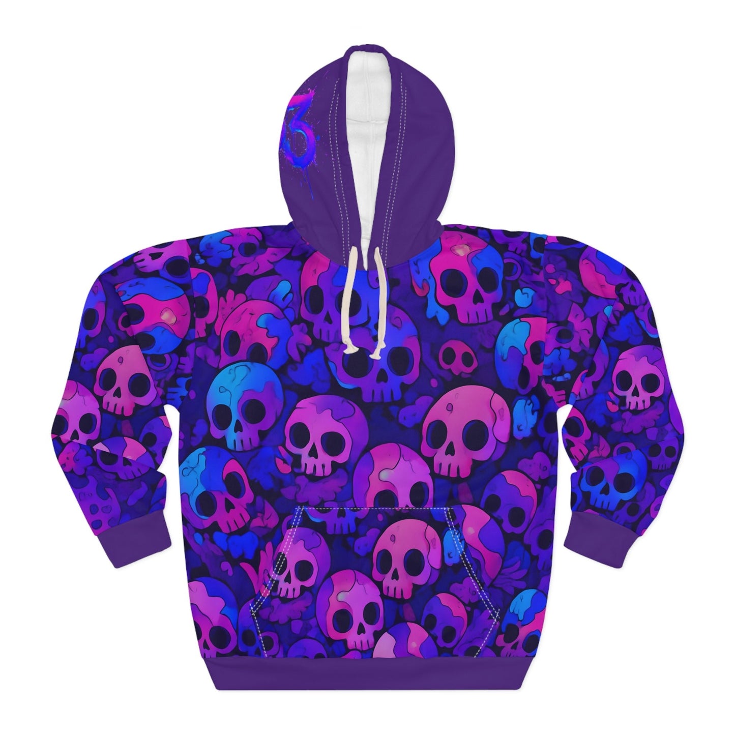 D3's ZOMBIE Hoodie Purple - Klassischer Oversize Unisex Pullover - D3monic