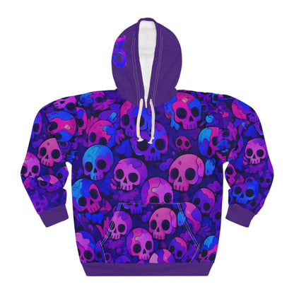 D3's ZOMBIE Hoodie Purple - Oversize Horror Streetwear - D3monic