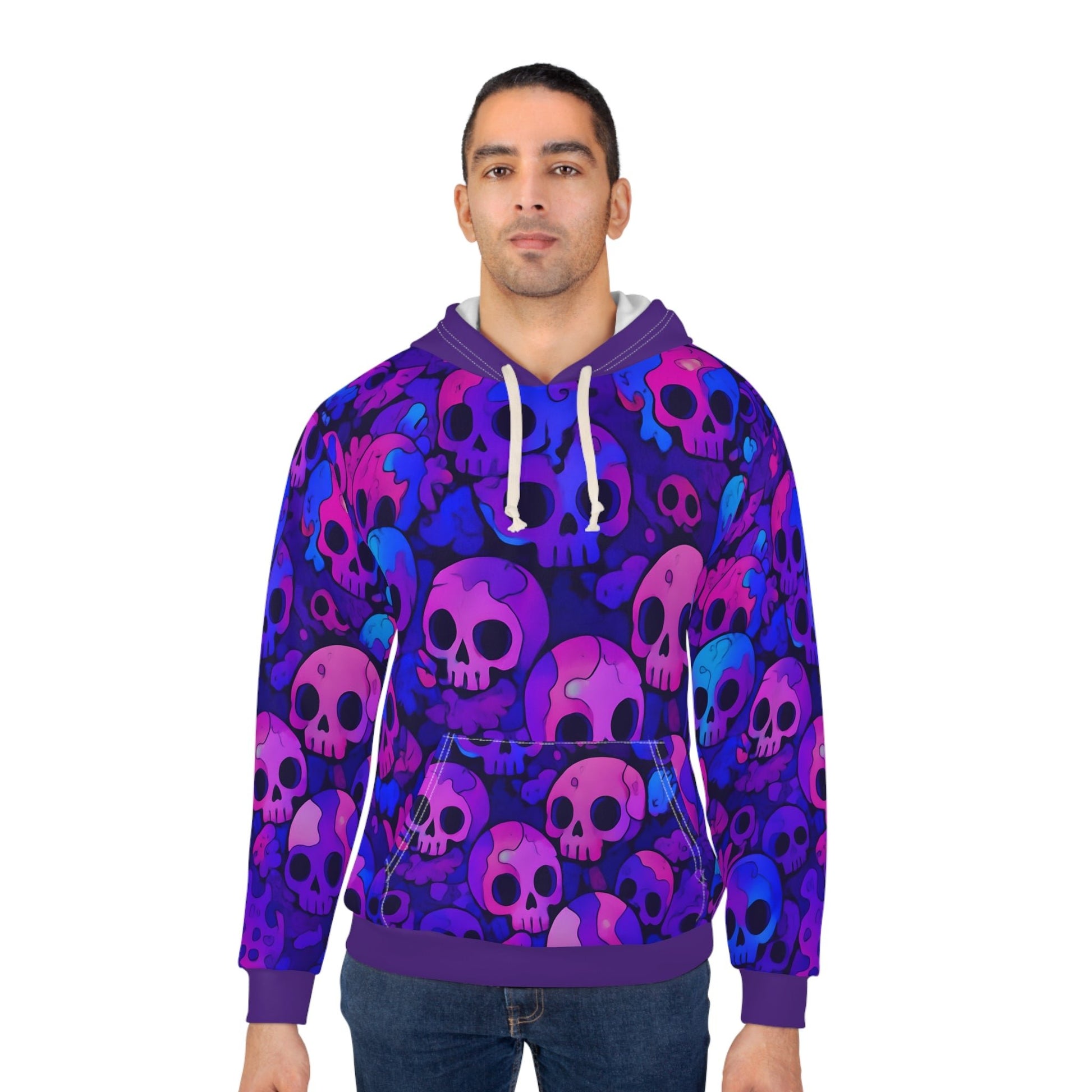 D3's ZOMBIE Hoodie Purple - Oversize Horror Streetwear - D3monic
